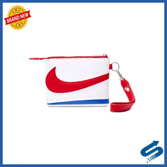 Small Faux Leather Wristlet Clutch Bag with Zipper Closure